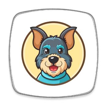 Blauer Paul Terrier Hund Rasse Cartoon Kawaii Clipart - Viereckiger Kühlschrankmagnet - Weiß - Vorne