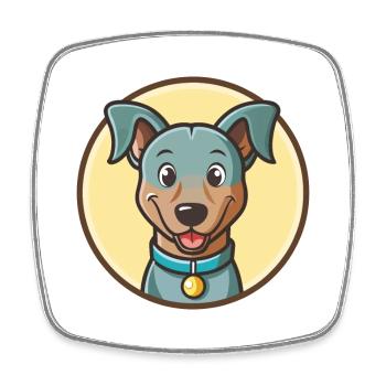 Bleu dentelle chien race dessin animé Kawaii Clipart Animal - Magnet carré - blanc - Devant