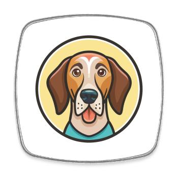Bulgarischer Schweißhund, Hunderasse, Cartoon, Kawaii, Haustier - Viereckiger Kühlschrankmagnet - Weiß - Vorne