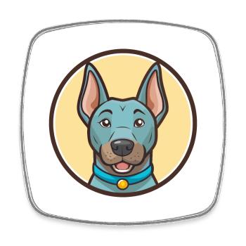 Bleu Thai Ridgeback Chien Race Drôle Dessin Animé Kawaii - Magnet carré - blanc - Devant