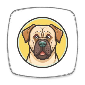 Boerboel Hunderasse bunte Cartoon Kawaii Clipart - Viereckiger Kühlschrankmagnet - Weiß - Vorne