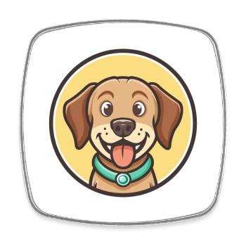 Buckhound Dog Breed Cartoon Kawaii Clipart Animal - Square fridge magnet - white - Front