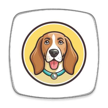 Chien de chasse bulgare race dessin animé Kawaii Clipart - Magnet carré - blanc - Devant