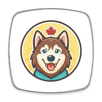 Kanadischer Labrador Husky Hunderasse Karikatur Kawaii - Viereckiger Kühlschrankmagnet - Weiß - Vorne