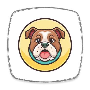 Bull Araber Hunderasse Cartoon Kawaii Clipart Tier - Viereckiger Kühlschrankmagnet - Weiß - Vorne