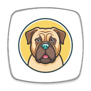Bullmastiff Chien Race Drôle Dessin animé Kawaii Clipart - Magnet carré - blanc - Devant