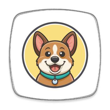 Ca Me Mallorqui Hunderasse Cartoon Kawaii Clipart - Viereckiger Kühlschrankmagnet - Weiß - Vorne