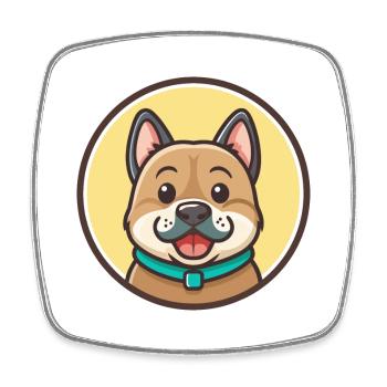 Ca De Bou Hunderasse Cartoon Kawaii Clipart Tier - Viereckiger Kühlschrankmagnet - Weiß - Vorne
