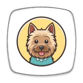 Cairn Terrier Chien Race Dessin animé Kawaii Clipart Animal de compagnie - Magnet carré - blanc - Devant