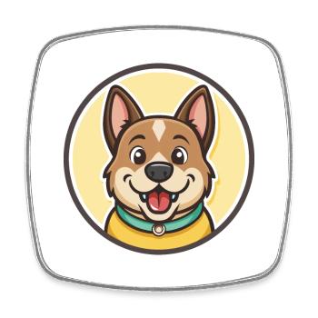 Cao da Serra De Aires Hunderasse Cartoon Kawaii Haustier - Viereckiger Kühlschrankmagnet - Weiß - Vorne