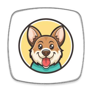 Cao De Castro Laboreiro Hunderasse Karikatur Kawaii - Viereckiger Kühlschrankmagnet - Weiß - Vorne