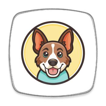 Cao De Seo Miguel Hunderasse Karikatur Kawaii - Viereckiger Kühlschrankmagnet - Weiß - Vorne
