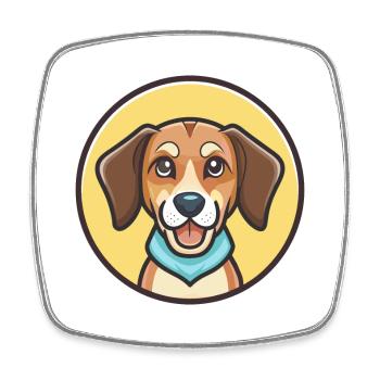 Kanarischer Warren Hound Hunderasse Cartoon Kawaii Haustier - Viereckiger Kühlschrankmagnet - Weiß - Vorne