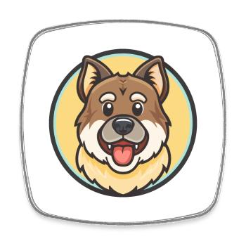 Caucasian Ovcharka Dog Breed Cartoon Kawaii - Square fridge magnet - white - Front
