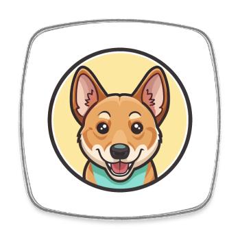 Carolina Hunderasse Bunte Karikatur Kawaii Clipart - Viereckiger Kühlschrankmagnet - Weiß - Vorne