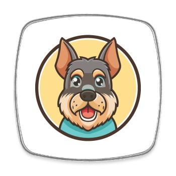 Cesky Fousek Hunderasse Cartoon Kawaii Clipart Haustier - Viereckiger Kühlschrankmagnet - Weiß - Vorne