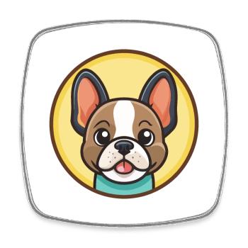 Chien Francais Tricolore Hunderasse Cartoon Kawaii - Viereckiger Kühlschrankmagnet - Weiß - Vorne