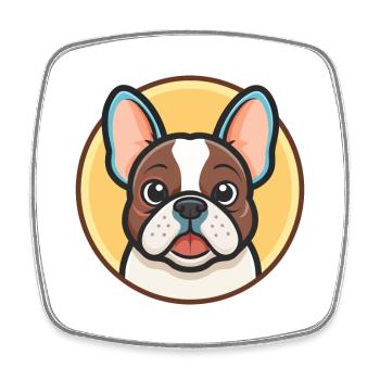 Chien Francais Blanc Et Noir Dog Breed Cartoon Pet - Square fridge magnet - white - Front