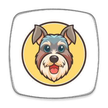 Cesky Terrier Hunderasse Cartoon Kawaii Clipart Haustier - Viereckiger Kühlschrankmagnet - Weiß - Vorne