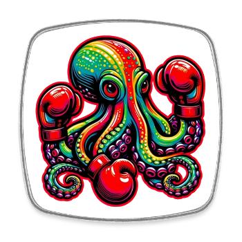 Octopus - Square fridge magnet - white - Front