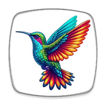 Hummingbird - Square fridge magnet - white - Front