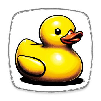 Caneton Canard Canard Canard - Magnet carré - blanc - Devant