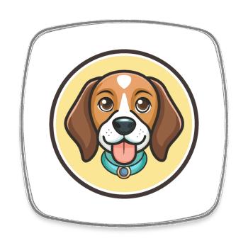 Deutsche Bracke Hunderasse Cartoon Kawaii Clipart - Viereckiger Kühlschrankmagnet - Weiß - Vorne