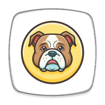Continental Bulldog Hunderasse Lustiger Cartoon Kawaii - Viereckiger Kühlschrankmagnet - Weiß - Vorne