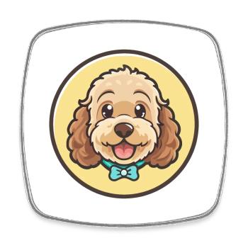Race de chien Cockapoo Dessin animé coloré Kawaii Clipart - Magnet carré - blanc - Devant