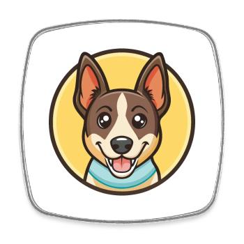 Danemark Feist Chien Race Dessin Animé Kawaii Clipart Animal De Compagnie - Magnet carré - blanc - Devant