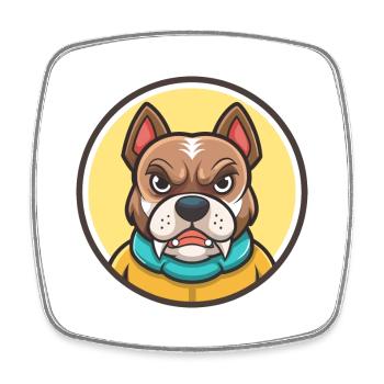 Cordoba Kampfhund Rasse Cartoon Kawaii Clipart - Viereckiger Kühlschrankmagnet - Weiß - Vorne