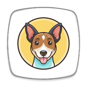 Chilean Fox Terrier Dog Breed Funny Cartoon Kawaii - Square fridge magnet - white - Front