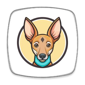 Cirneco Dell Etna Dog Breed Cartoon Kawaii Clipart - Square fridge magnet - white - Front