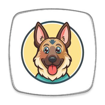 Deutscher Wachtelhund Hunderasse Karikatur Kawaii Haustier - Viereckiger Kühlschrankmagnet - Weiß - Vorne
