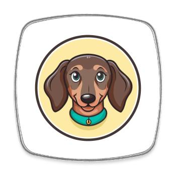 Dachshund Dog Breed Cartoon Kawaii Clipart Animal - Square fridge magnet - white - Front