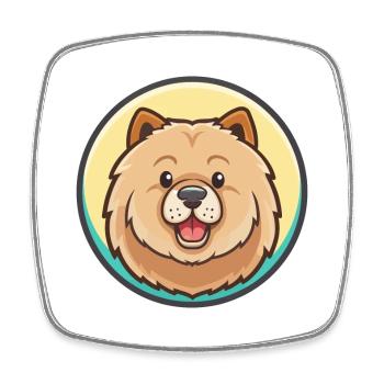 Chow Chow Hund Rasse Karikatur Kawaii Clipart Tier - Viereckiger Kühlschrankmagnet - Weiß - Vorne