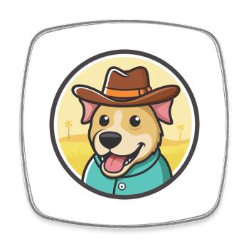 Florida Cracker Cur Hunderasse Lustige Karikatur Kawaii - Viereckiger Kühlschrankmagnet - Weiß - Vorne