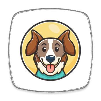 Drentsche Patrijshond Race de chien Dessin animé Kawaii animal de compagnie - Magnet carré - blanc - Devant