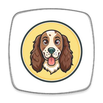 Setter anglais chien race dessin animé Kawaii Clipart - Magnet carré - blanc - Devant