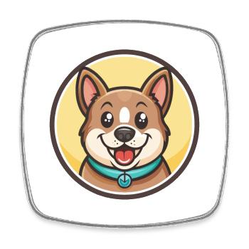 Chippiparai Hunderasse Lustiger Cartoon Kawaii Clipart - Viereckiger Kühlschrankmagnet - Weiß - Vorne