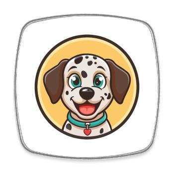 Chien Dalmatien Race Dessin Animé Kawaii Clipart Animal - Magnet carré - blanc - Devant