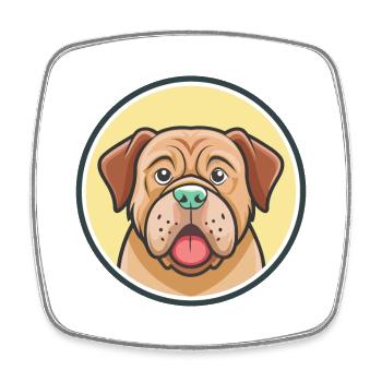 Dogge De Bordeaux Hunderasse Cartoon Kawaii Clipart - Viereckiger Kühlschrankmagnet - Weiß - Vorne