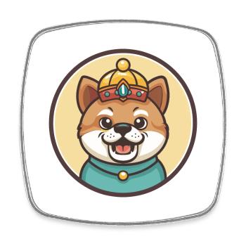 Chinese Imperial Dog Breed Cartoon Kawaii Clipart - Square fridge magnet - white - Front