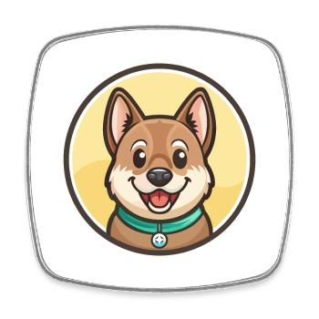 Chortai Hunderasse Cartoon Figur Kawaii Clipart - Viereckiger Kühlschrankmagnet - Weiß - Vorne