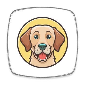 Dänische Broholmer Hunderasse Cartoon Kawaii Clipart - Viereckiger Kühlschrankmagnet - Weiß - Vorne