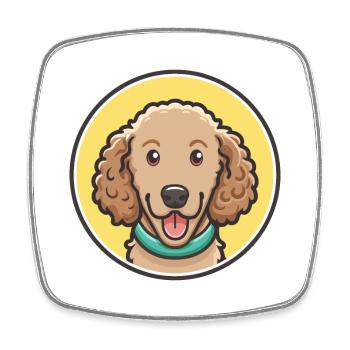 Curly Coated Retriever Hunderasse Karikatur Kawaii - Viereckiger Kühlschrankmagnet - Weiß - Vorne