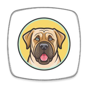 Dogue Brasileiro Chien Race Dessin animé Kawaii Clipart - Magnet carré - blanc - Devant