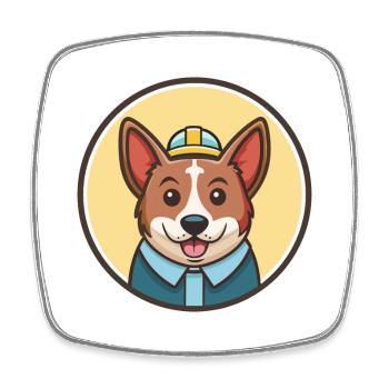 Danois Suédois Chien Race Chien Dessin Animé Kawaii - Magnet carré - blanc - Devant