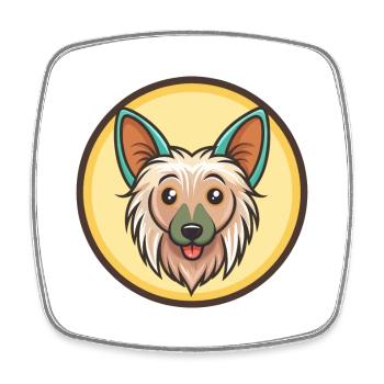 Chien à crête chinoise race dessin animé Kawaii Clipart - Magnet carré - blanc - Devant