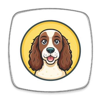 English Springer Spaniel Hunderasse Karikatur Kawaii - Viereckiger Kühlschrankmagnet - Weiß - Vorne